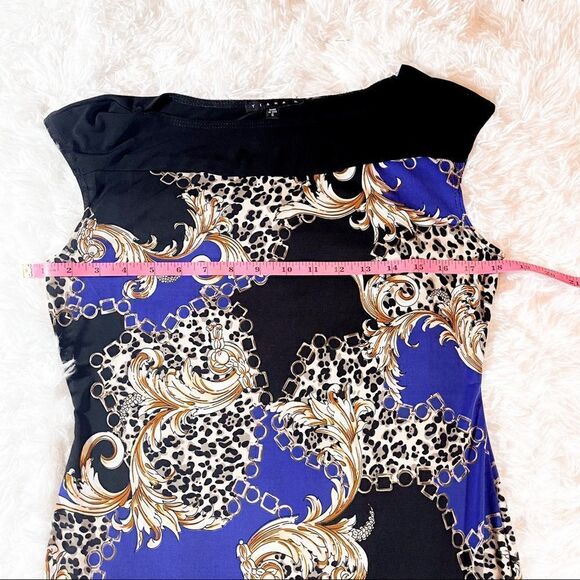 Tiana B. Leopard Baroque Print Tulip-Hem Boatneck Midi Sheath Dress SZ S EUC - Picture 9 of 14